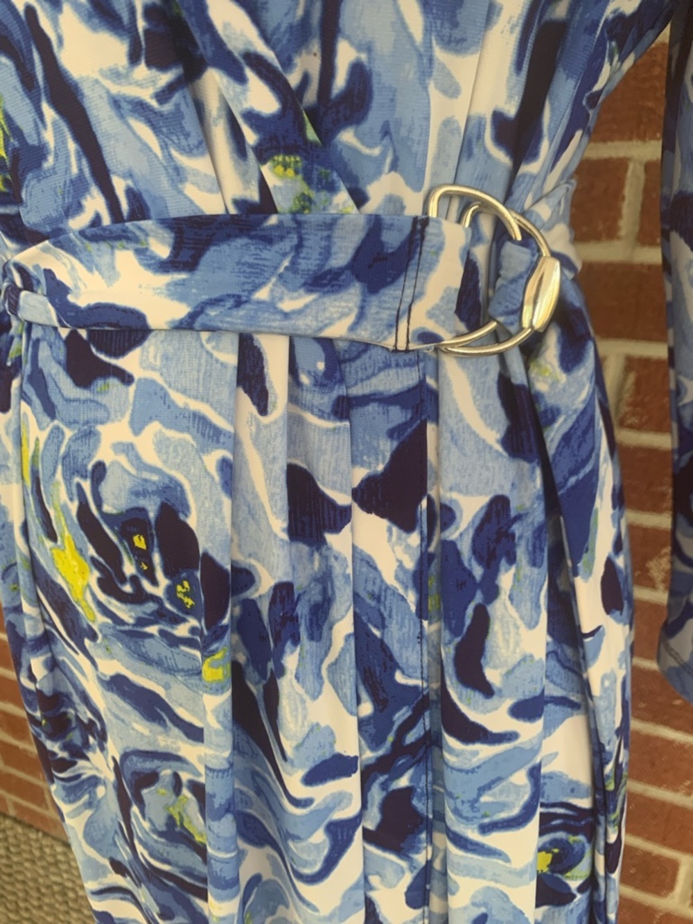 Dana Buchman blue floral dress - Picture 3 of 7